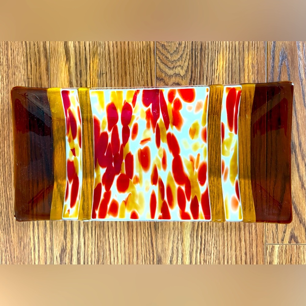 Blown glass rectangle tray/dish